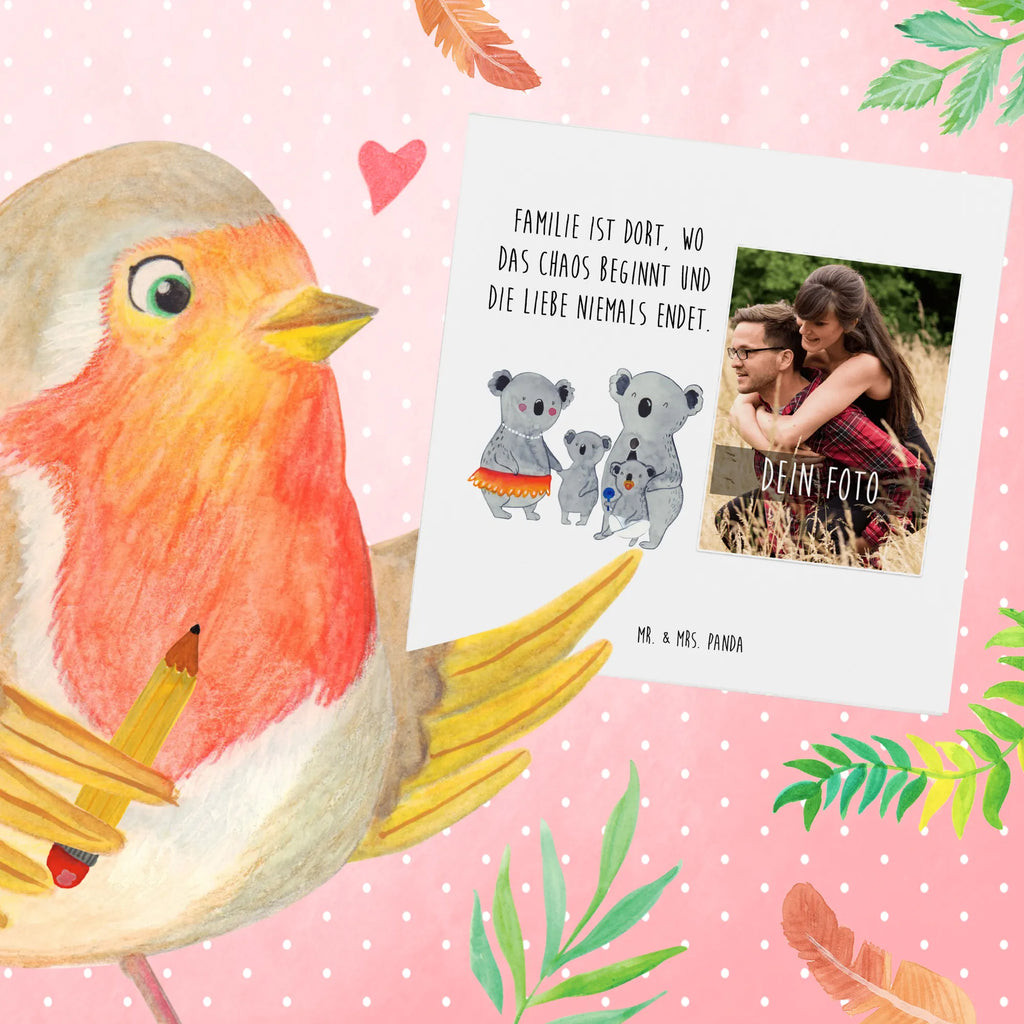 Personalized Photo Deluxe Card Koala Family Personalisierte Foto Grußkarte, Familie, Vatertag, Muttertag, Bruder, Schwester, Mama, Papa, Oma, Opa, Familienleben, Family, Kinder, Koala, Geschwister, Koalas