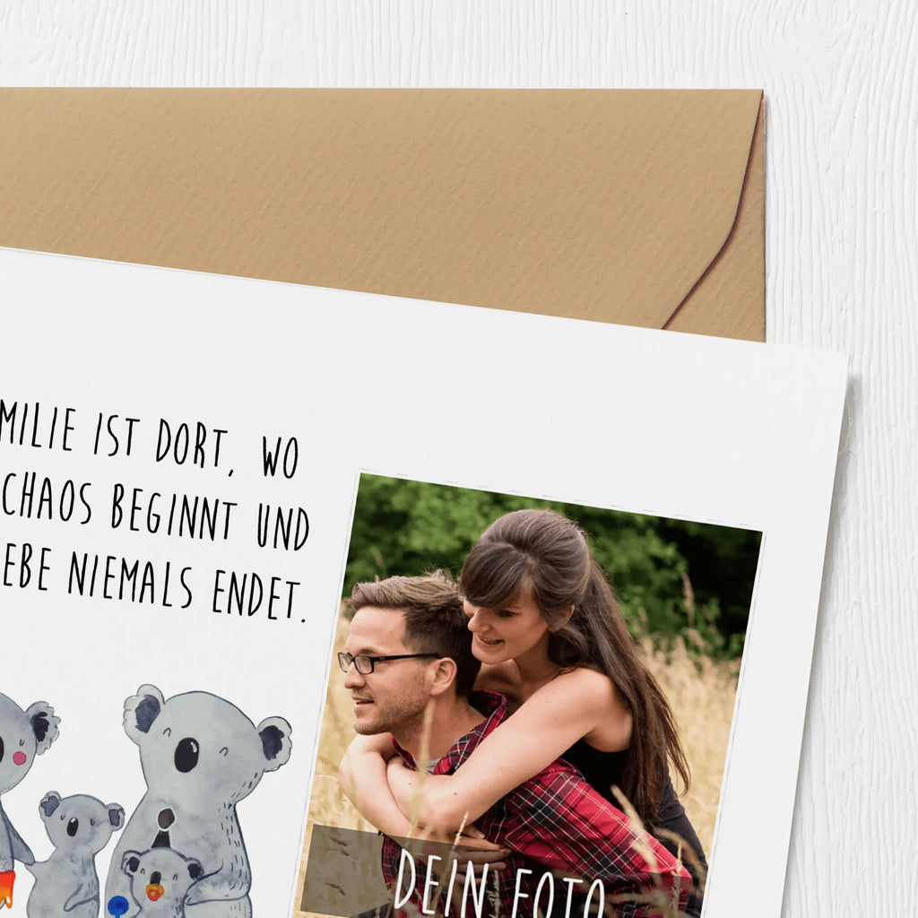 Personalized Photo Deluxe Card Koala Family Personalisierte Foto Grußkarte, Familie, Vatertag, Muttertag, Bruder, Schwester, Mama, Papa, Oma, Opa, Familienleben, Family, Kinder, Koala, Geschwister, Koalas