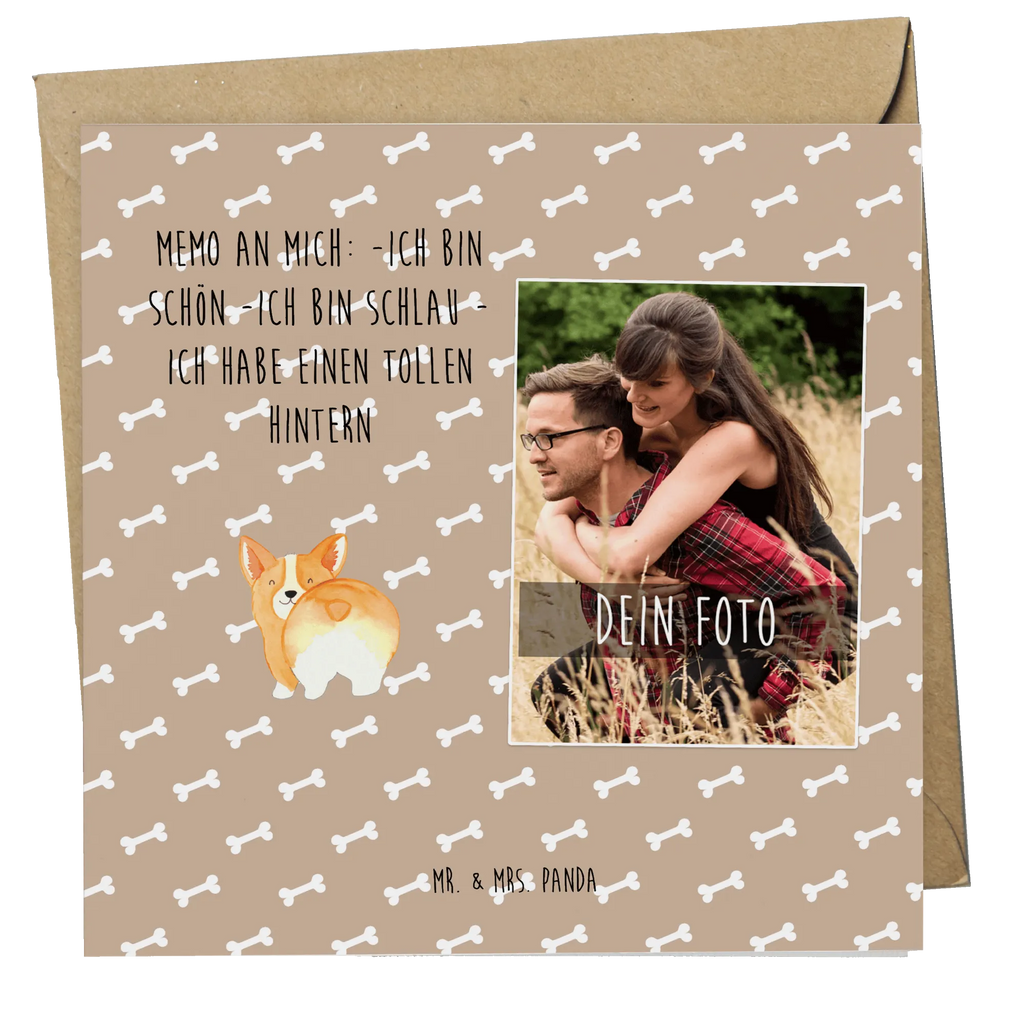 Personalized Photo Deluxe Card corgi buttocks Personalisierte Foto Grußkarte, Hund, Hundemotiv, Haustier, Hunderasse, Tierliebhaber, Hundebesitzer, Sprüche, Corgie, Motivation, Spruch, Selbstliebe, Hundeliebe