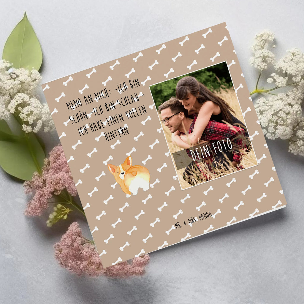 Personalized Photo Deluxe Card corgi buttocks Personalisierte Foto Grußkarte, Hund, Hundemotiv, Haustier, Hunderasse, Tierliebhaber, Hundebesitzer, Sprüche, Corgie, Motivation, Spruch, Selbstliebe, Hundeliebe
