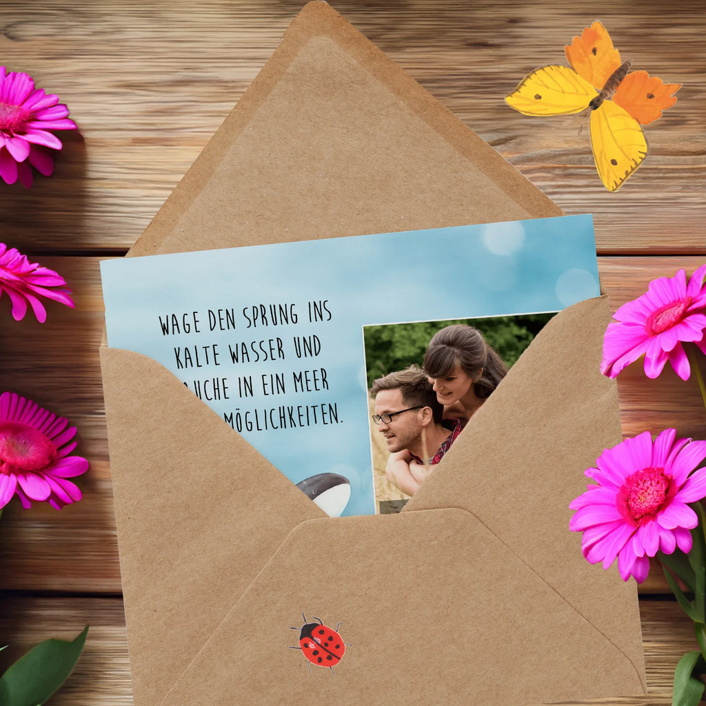 Personalized Photo Deluxe Card Orca Personalisierte Foto Grußkarte, Meerestiere, Meer, Urlaub, Orca, Killerwal, Möglichkeiten, Selbstliebe, Wal, Motivation, Startup, Arbeit, Neustart, Orcas, Büro