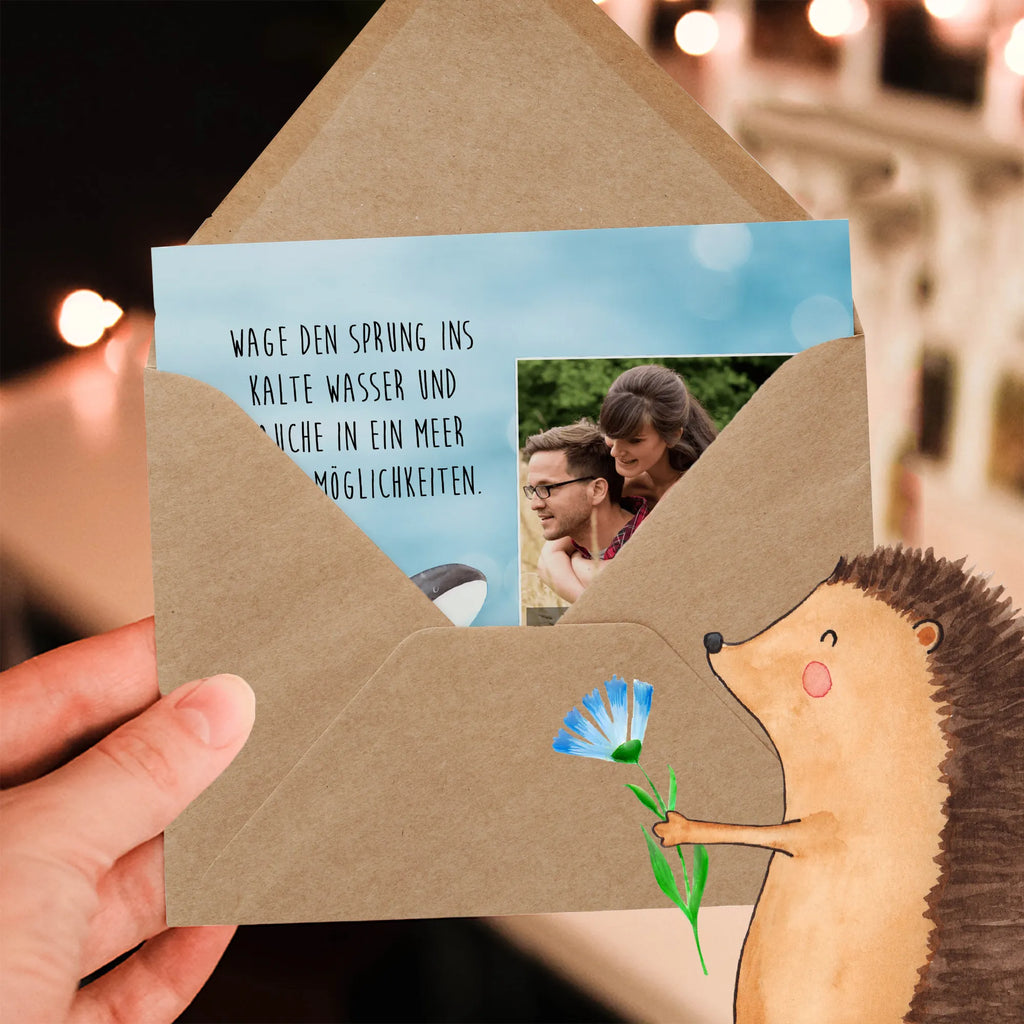 Personalized Photo Deluxe Card Orca Personalisierte Foto Grußkarte, Meerestiere, Meer, Urlaub, Orca, Killerwal, Möglichkeiten, Selbstliebe, Wal, Motivation, Startup, Arbeit, Neustart, Orcas, Büro