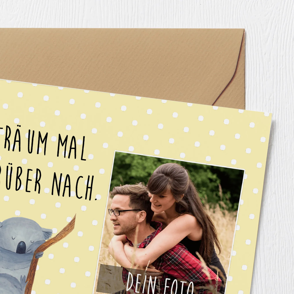 Personalized Photo Deluxe Card koala Personalisierte Foto Grußkarte, Tiermotive, Gute Laune, lustige Sprüche, Tiere, Koala, träumen, Traum, schlafen, Schlafzimmer, Traumland, Bär, Koalabär