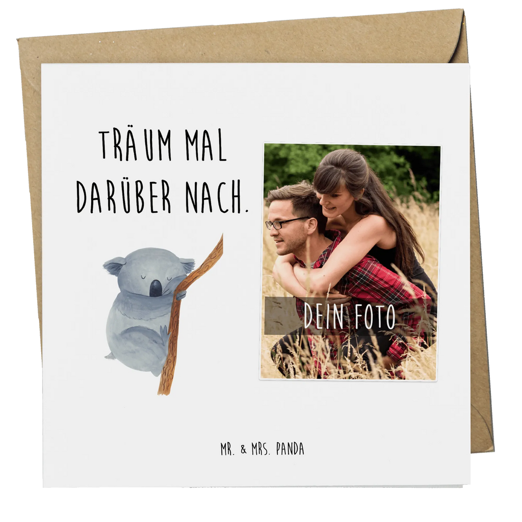 Personalized Photo Deluxe Card koala Personalisierte Foto Grußkarte, Tiermotive, Gute Laune, lustige Sprüche, Tiere, Koala, träumen, Traum, schlafen, Schlafzimmer, Traumland, Bär, Koalabär