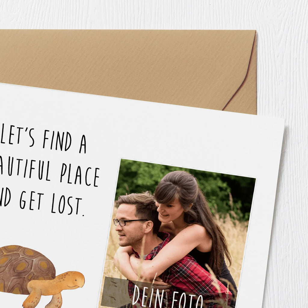 Personalisierte Foto Deluxe Karte Schildkröte Marschieren Personalisierte Foto Grußkarte, Meerestiere, Meer, Urlaub, Lieblingsmensch, Neustart, Schildkröte, Reiselust, Schildkröten, get lost, Abenteuer, Inspiration, Motivation