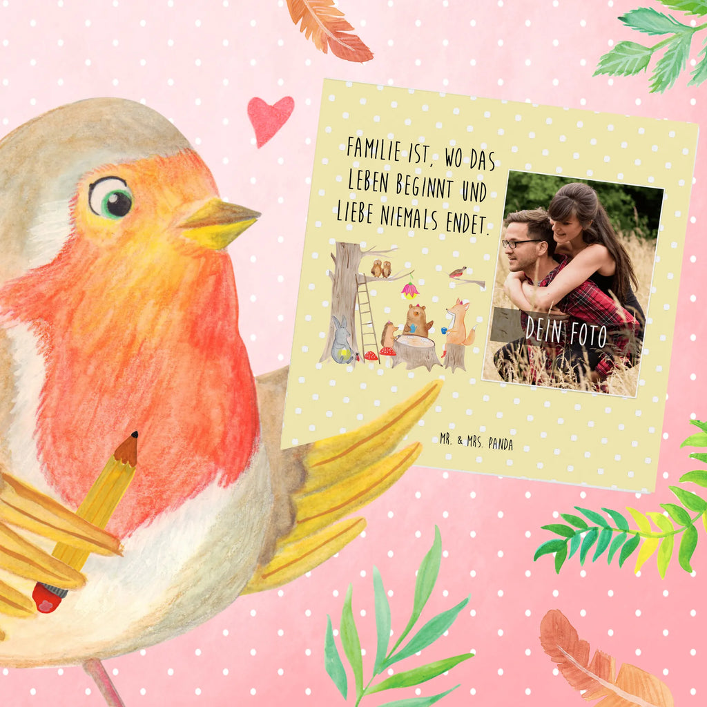 Personalized Photo Deluxe Card forest animals picnic Personalisierte Foto Grußkarte, Tiermotive, Gute Laune, lustige Sprüche, Tiere, Waldtiere, Picknick, Wald, Fuchs, Hase, Igel, Maus, Eichhörnchen