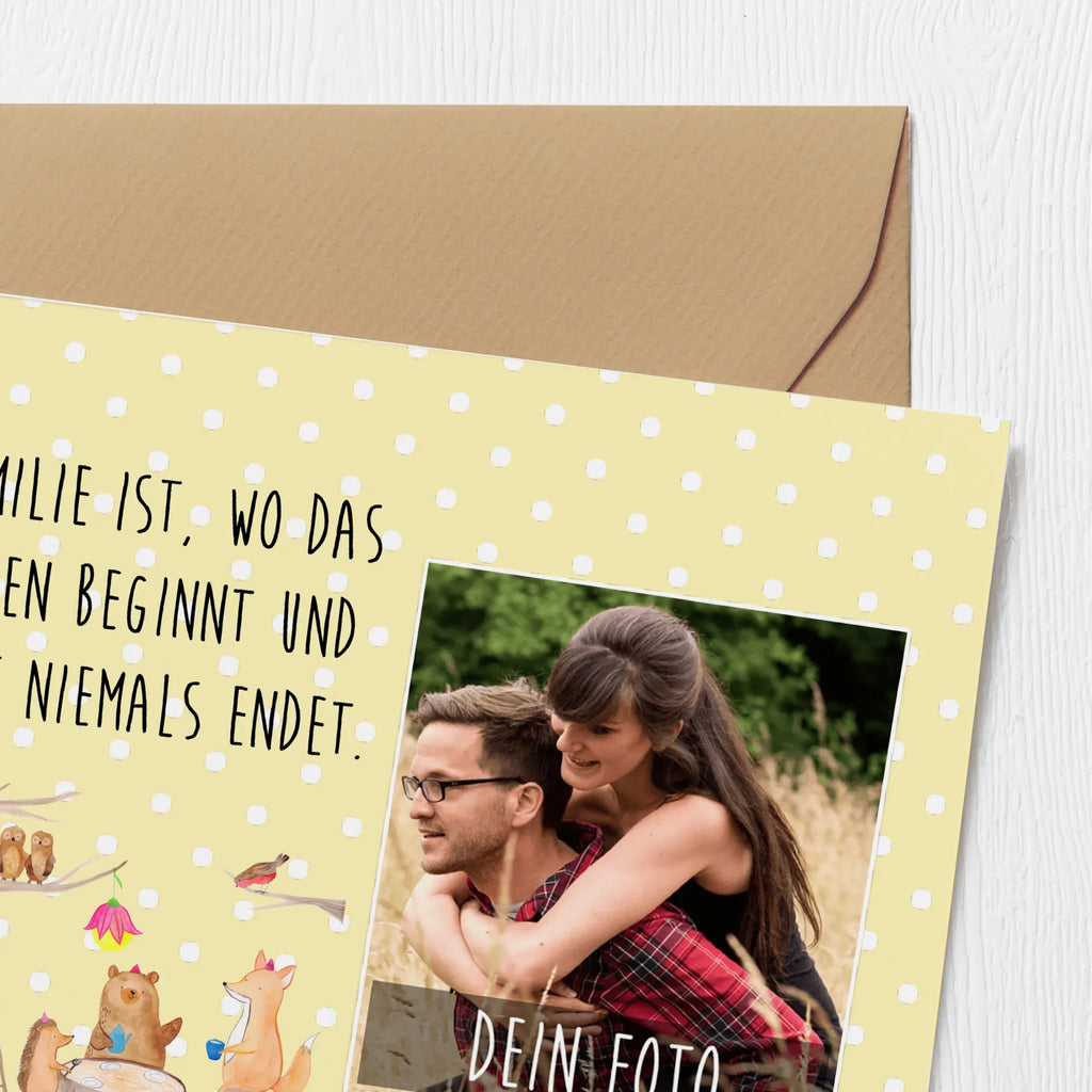 Personalized Photo Deluxe Card forest animals picnic Personalisierte Foto Grußkarte, Tiermotive, Gute Laune, lustige Sprüche, Tiere, Waldtiere, Picknick, Wald, Fuchs, Hase, Igel, Maus, Eichhörnchen