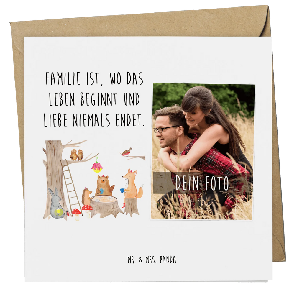 Personalized Photo Deluxe Card forest animals picnic Personalisierte Foto Grußkarte, Tiermotive, Gute Laune, lustige Sprüche, Tiere, Waldtiere, Picknick, Wald, Fuchs, Hase, Igel, Maus, Eichhörnchen