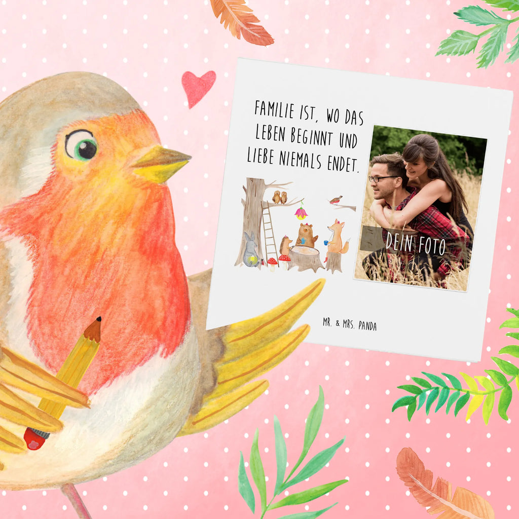 Personalized Photo Deluxe Card forest animals picnic Personalisierte Foto Grußkarte, Tiermotive, Gute Laune, lustige Sprüche, Tiere, Waldtiere, Picknick, Wald, Fuchs, Hase, Igel, Maus, Eichhörnchen