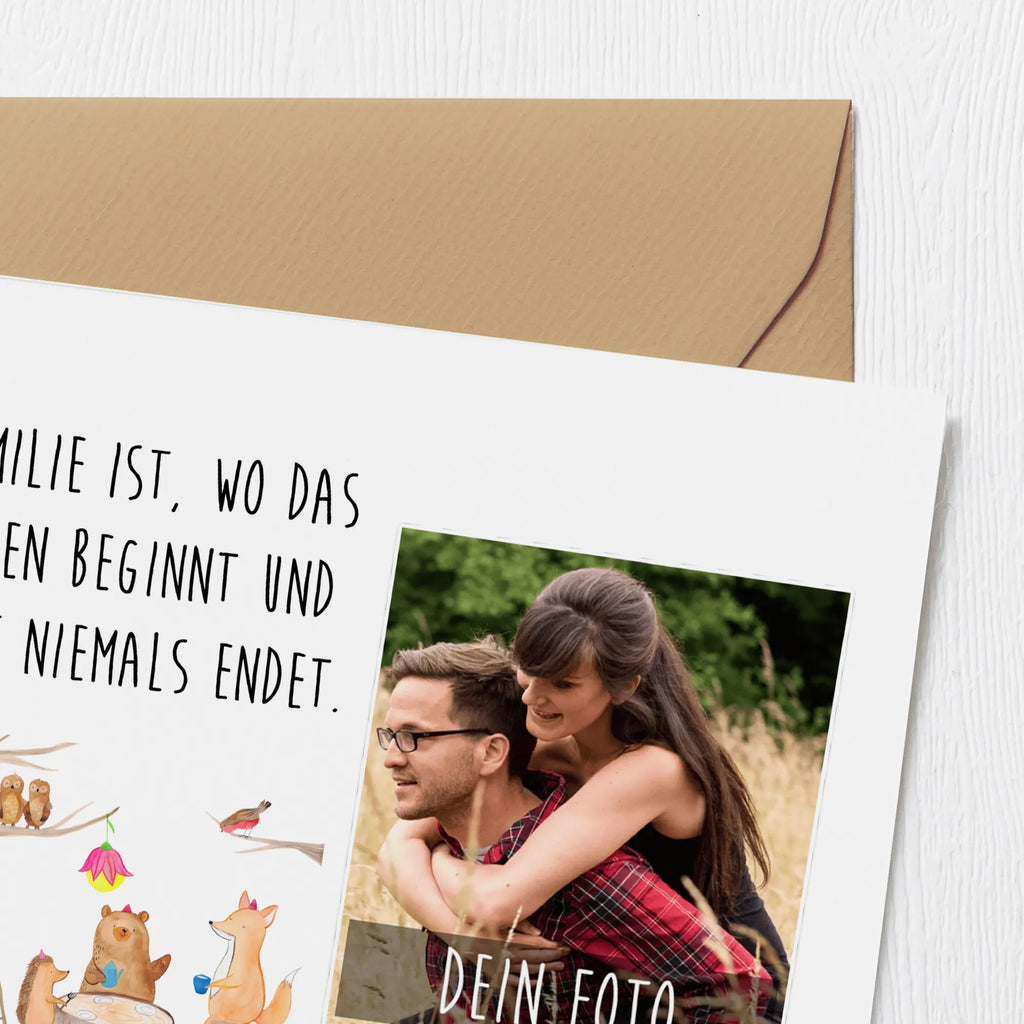 Personalized Photo Deluxe Card forest animals picnic Personalisierte Foto Grußkarte, Tiermotive, Gute Laune, lustige Sprüche, Tiere, Waldtiere, Picknick, Wald, Fuchs, Hase, Igel, Maus, Eichhörnchen