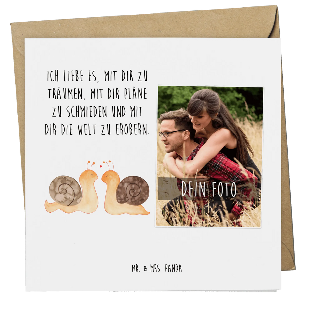 Personalized Photo Deluxe Card Snails in love Personalisierte Foto Grußkarte, Liebe, Partner, Freund, Freundin, Ehemann, Ehefrau, Heiraten, Verlobung, Heiratsantrag, Liebesgeschenk, Jahrestag, Hocheitstag