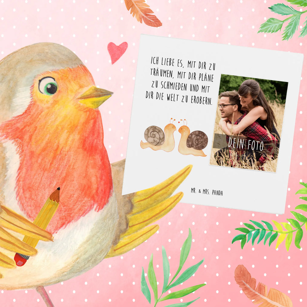 Personalized Photo Deluxe Card Snails in love Personalisierte Foto Grußkarte, Liebe, Partner, Freund, Freundin, Ehemann, Ehefrau, Heiraten, Verlobung, Heiratsantrag, Liebesgeschenk, Jahrestag, Hocheitstag