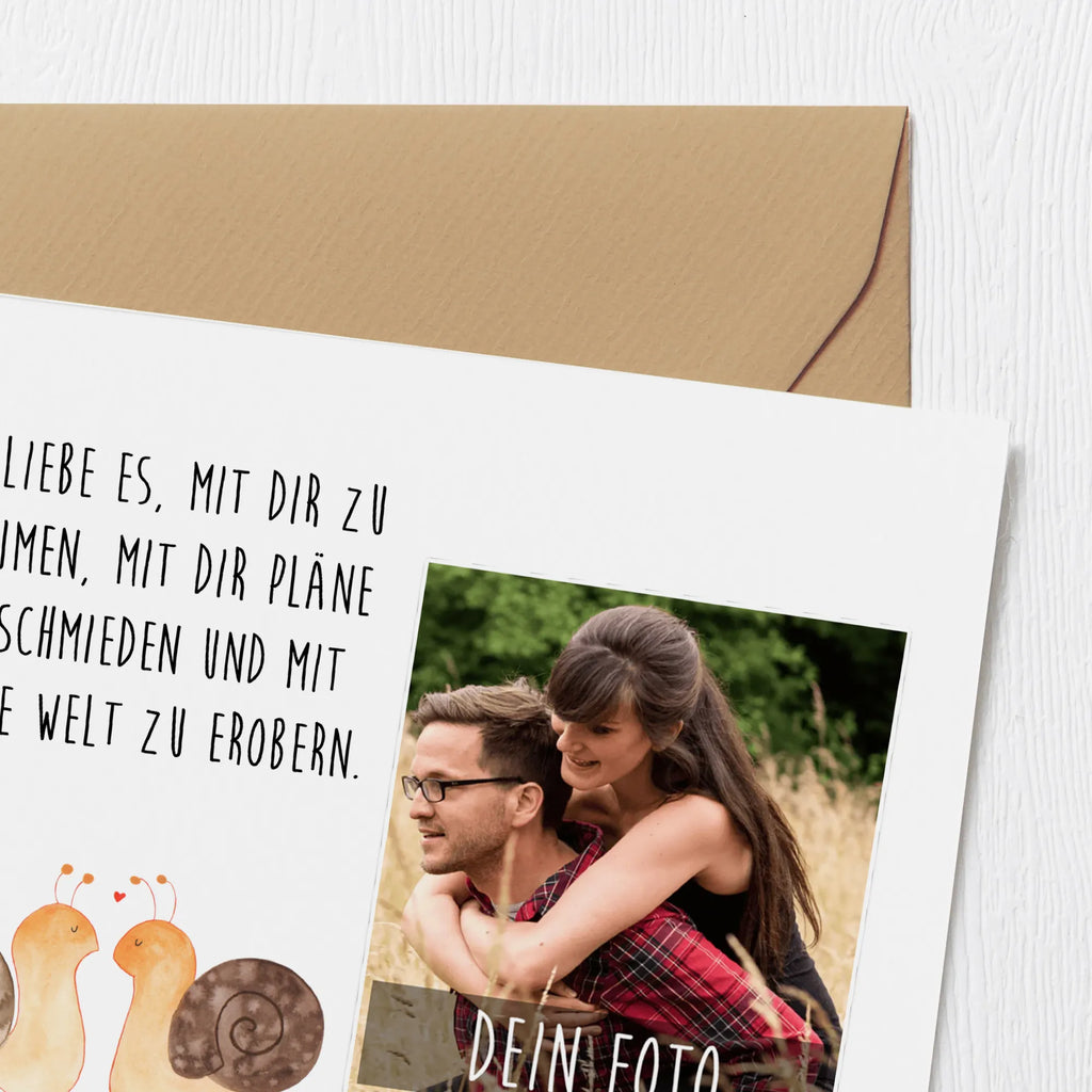 Personalized Photo Deluxe Card Snails in love Personalisierte Foto Grußkarte, Liebe, Partner, Freund, Freundin, Ehemann, Ehefrau, Heiraten, Verlobung, Heiratsantrag, Liebesgeschenk, Jahrestag, Hocheitstag