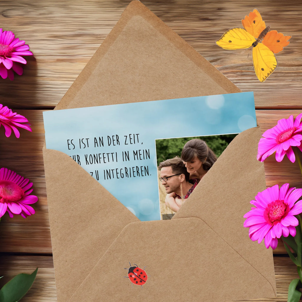 Personalized Photo Deluxe Card whale confetti Personalisierte Foto Grußkarte, Meerestiere, Meer, Urlaub, Motivation, Wal, Neuanfang, Geburtstag, Neustart, Diät, Lebensabschnitt, Wale, Konfetti, Abnehmen, Trennung