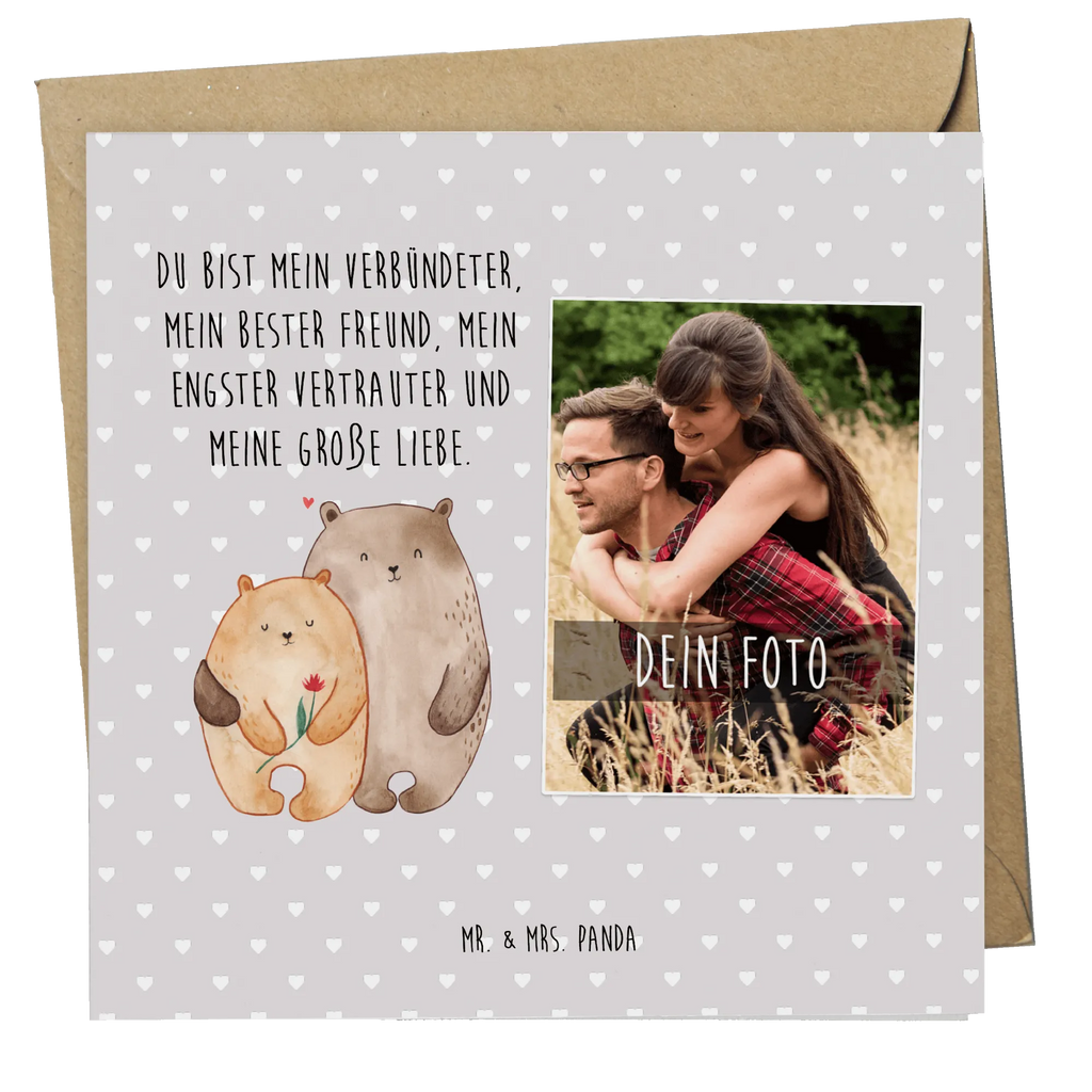Personalized Photo Deluxe Card Bears in love Personalisierte Foto Grußkarte, Liebe, Partner, Freund, Freundin, Ehemann, Ehefrau, Heiraten, Verlobung, Heiratsantrag, Liebesgeschenk, Jahrestag, Hocheitstag, Liebesbeweis, Bär, Hochzeitstag, Bärchen, Geschenk Freund, Verliebt, Verlobt, Geschenk Freundin, Verheiratet, Bären, Geschenk Hochzeit