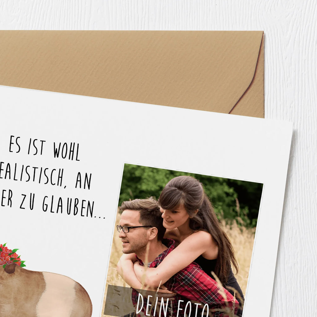 Personalized Photo Deluxe Card Guinea pig wisdom Personalisierte Foto Grußkarte, Tiermotive, Gute Laune, lustige Sprüche, Tiere, Meerschweinchen, Meerie, Meeries, Wunder, Blumenkind, Realität, Spruch, Weisheit, Motivation, Wunderland