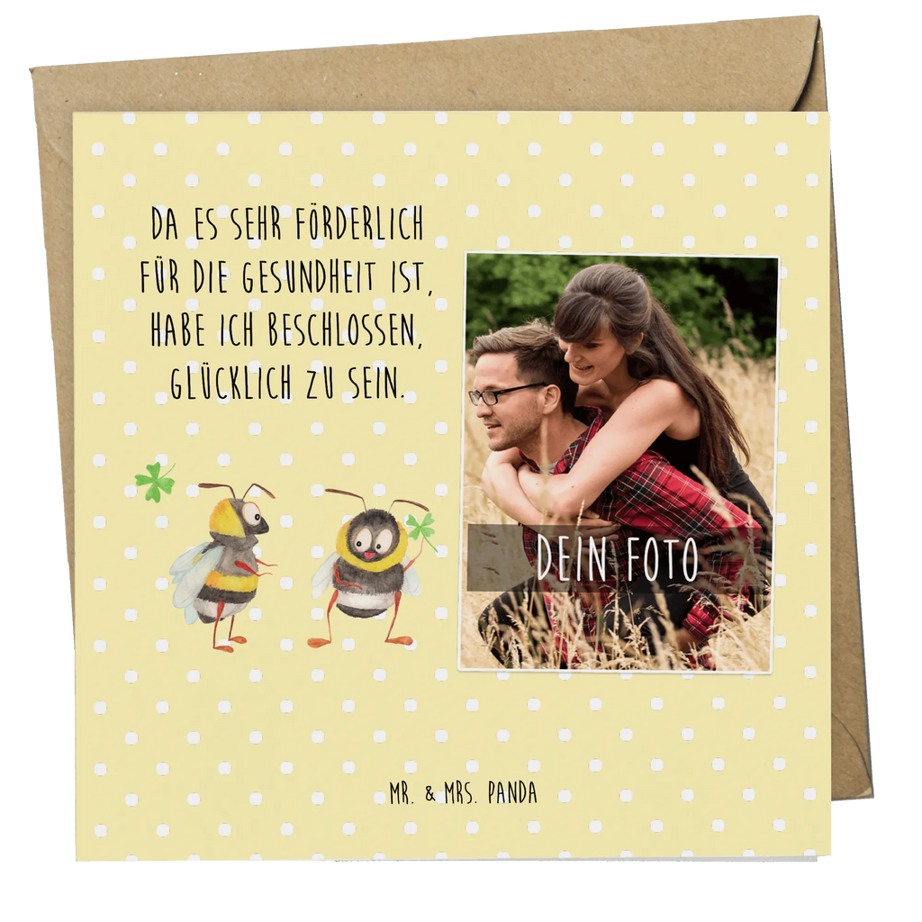 Personalized Photo Deluxe Card bumblebees shamrock Personalisierte Foto Grußkarte, Tiermotive, Gute Laune, lustige Sprüche, Tiere, Hummel, Biene, Spruch positiv, Biene Deko, Spruch schön, glücklich sein, glücklich werden, Spruch fröhlich