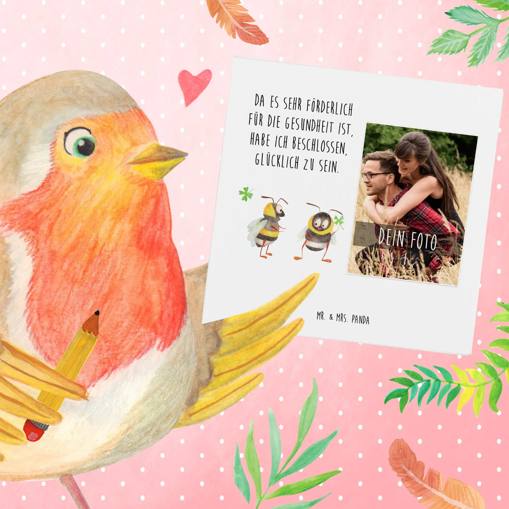Personalized Photo Deluxe Card bumblebees shamrock Personalisierte Foto Grußkarte, Tiermotive, Gute Laune, lustige Sprüche, Tiere, Hummel, Biene, Spruch positiv, Biene Deko, Spruch schön, glücklich sein, glücklich werden, Spruch fröhlich