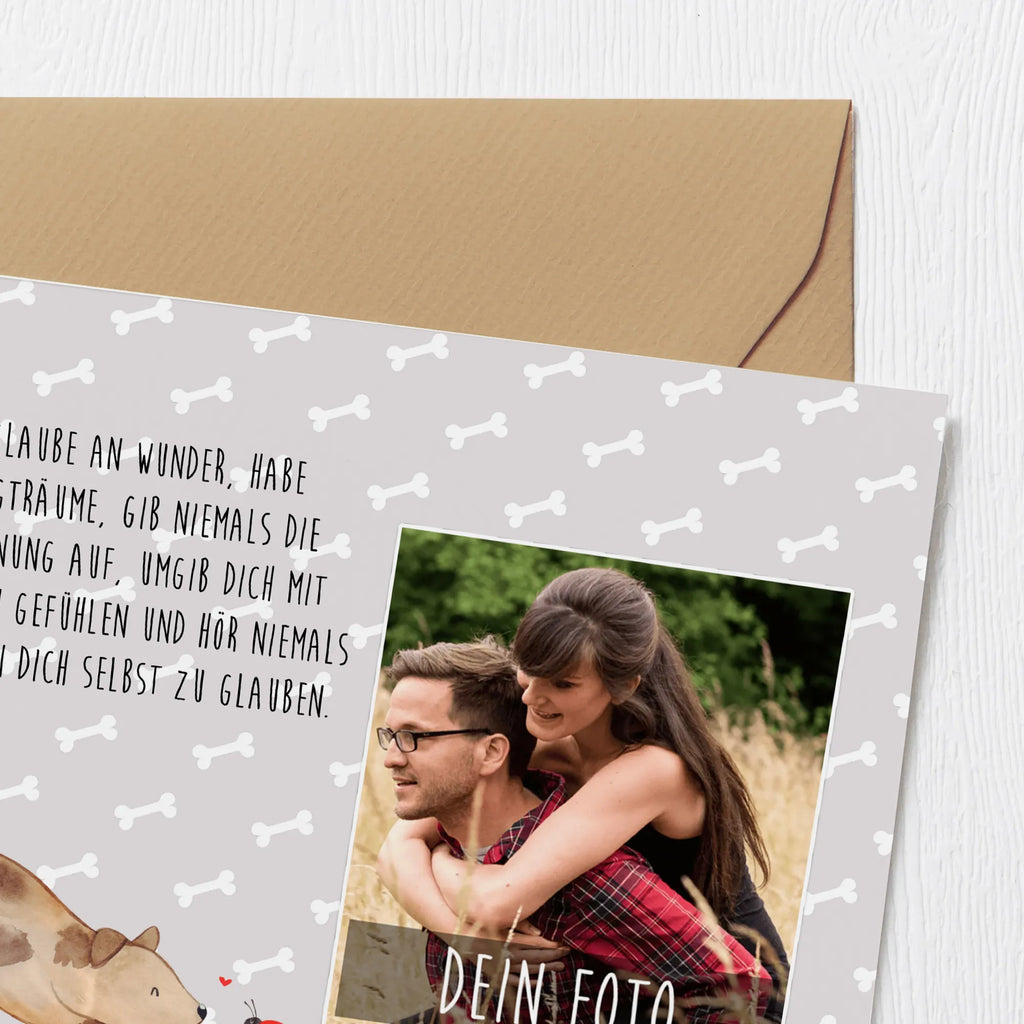 Personalized Photo Deluxe Card Dog ladybug Personalisierte Foto Grußkarte, Hund, Hundemotiv, Haustier, Hunderasse, Tierliebhaber, Hundebesitzer, Sprüche, Hunde, Hundespruch, Mischling, Marienkäfer, Mischlinghund