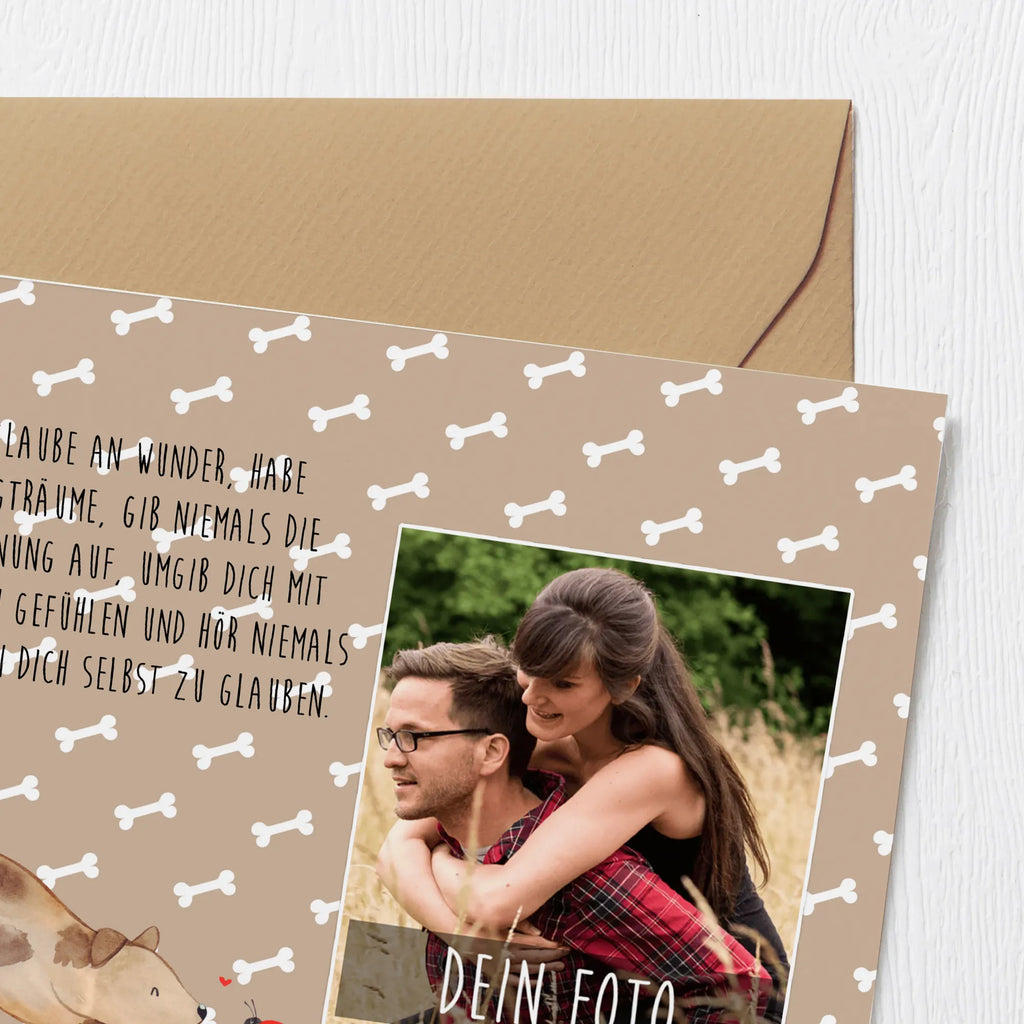 Personalized Photo Deluxe Card Dog ladybug Personalisierte Foto Grußkarte, Hund, Hundemotiv, Haustier, Hunderasse, Tierliebhaber, Hundebesitzer, Sprüche, Hunde, Hundespruch, Mischling, Marienkäfer, Mischlinghund