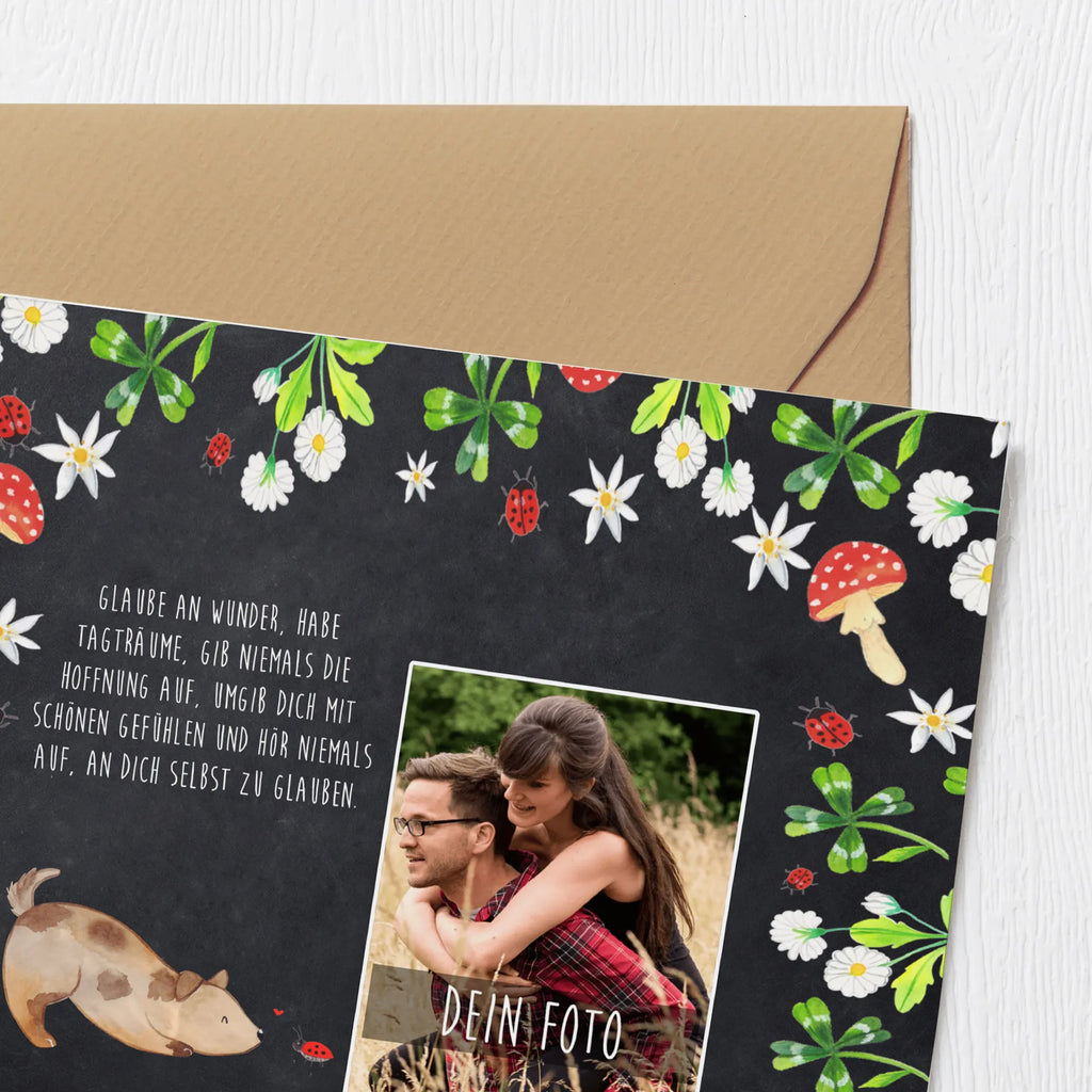 Personalized Photo Deluxe Card Dog ladybug Personalisierte Foto Grußkarte, Hund, Hundemotiv, Haustier, Hunderasse, Tierliebhaber, Hundebesitzer, Sprüche, Hunde, Hundespruch, Mischling, Marienkäfer, Mischlinghund