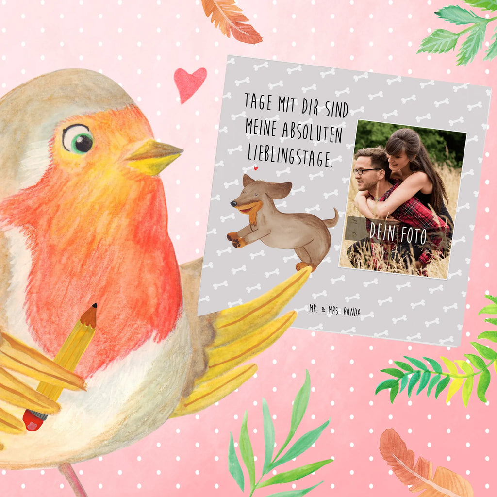 Personalized Photo Deluxe Card Dog dachshund Personalisierte Foto Grußkarte, Hund, Hundemotiv, Haustier, Hunderasse, Tierliebhaber, Hundebesitzer, Sprüche, Dachshund, Dackel, Hunde, happy dog