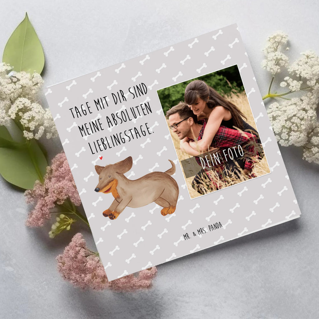 Personalized Photo Deluxe Card Dog dachshund Personalisierte Foto Grußkarte, Hund, Hundemotiv, Haustier, Hunderasse, Tierliebhaber, Hundebesitzer, Sprüche, Dachshund, Dackel, Hunde, happy dog