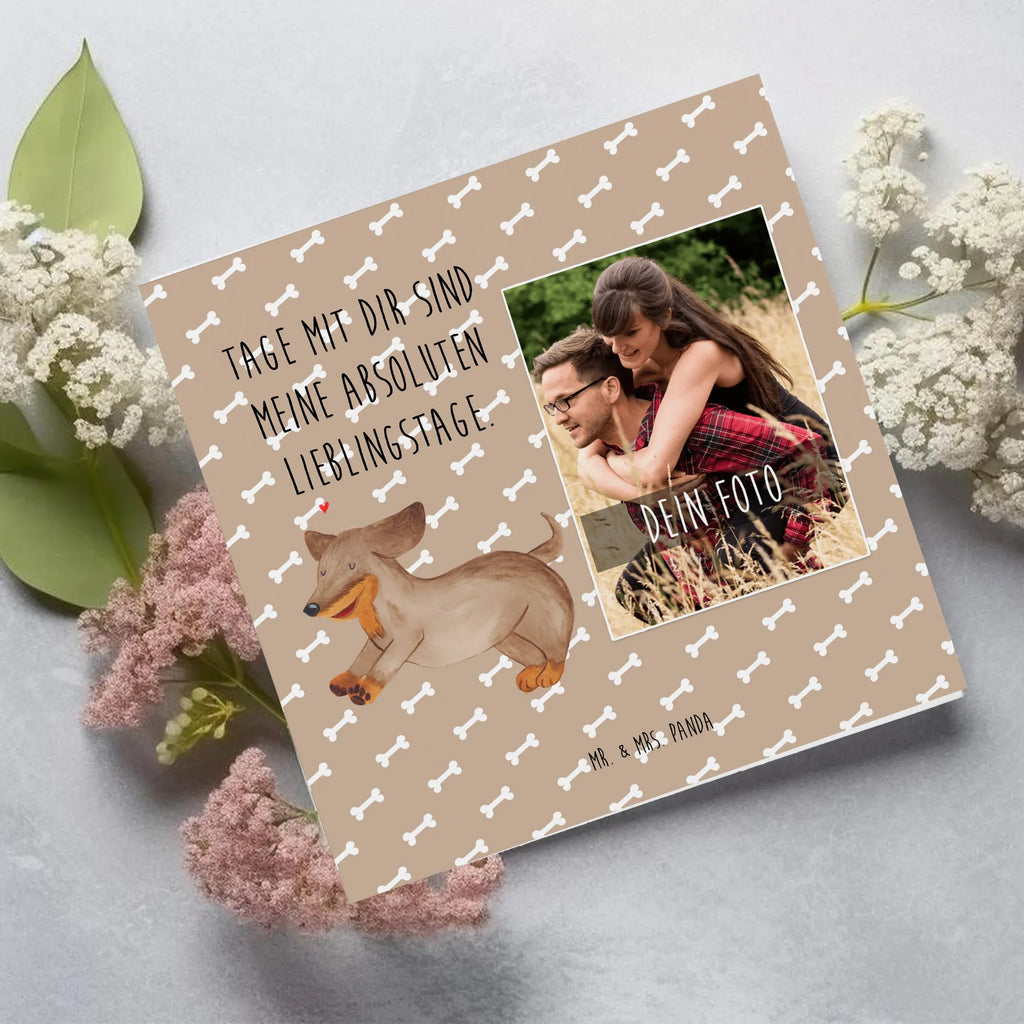 Personalized Photo Deluxe Card Dog dachshund Personalisierte Foto Grußkarte, Hund, Hundemotiv, Haustier, Hunderasse, Tierliebhaber, Hundebesitzer, Sprüche, Dachshund, Dackel, Hunde, happy dog