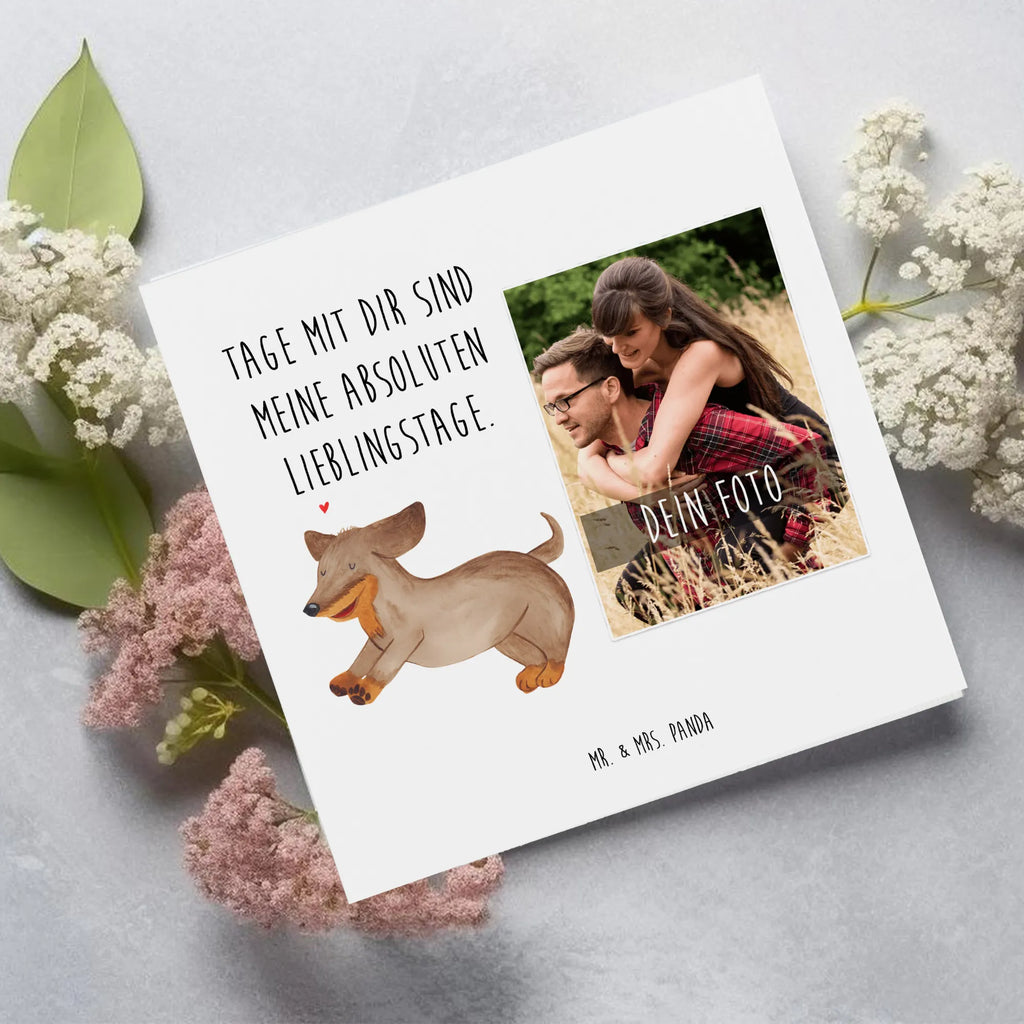 Personalized Photo Deluxe Card Dog dachshund Personalisierte Foto Grußkarte, Hund, Hundemotiv, Haustier, Hunderasse, Tierliebhaber, Hundebesitzer, Sprüche, Dachshund, Dackel, Hunde, happy dog
