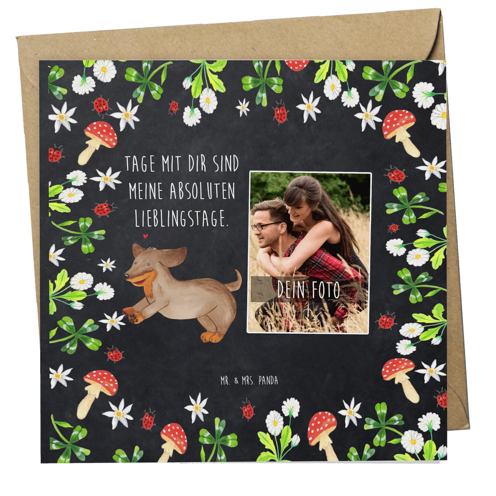 Personalized Photo Deluxe Card Dog dachshund Personalisierte Foto Grußkarte, Hund, Hundemotiv, Haustier, Hunderasse, Tierliebhaber, Hundebesitzer, Sprüche, Dachshund, Dackel, Hunde, happy dog