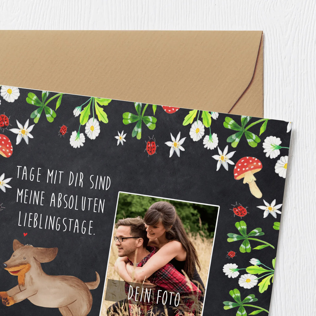 Personalized Photo Deluxe Card Dog dachshund Personalisierte Foto Grußkarte, Hund, Hundemotiv, Haustier, Hunderasse, Tierliebhaber, Hundebesitzer, Sprüche, Dachshund, Dackel, Hunde, happy dog