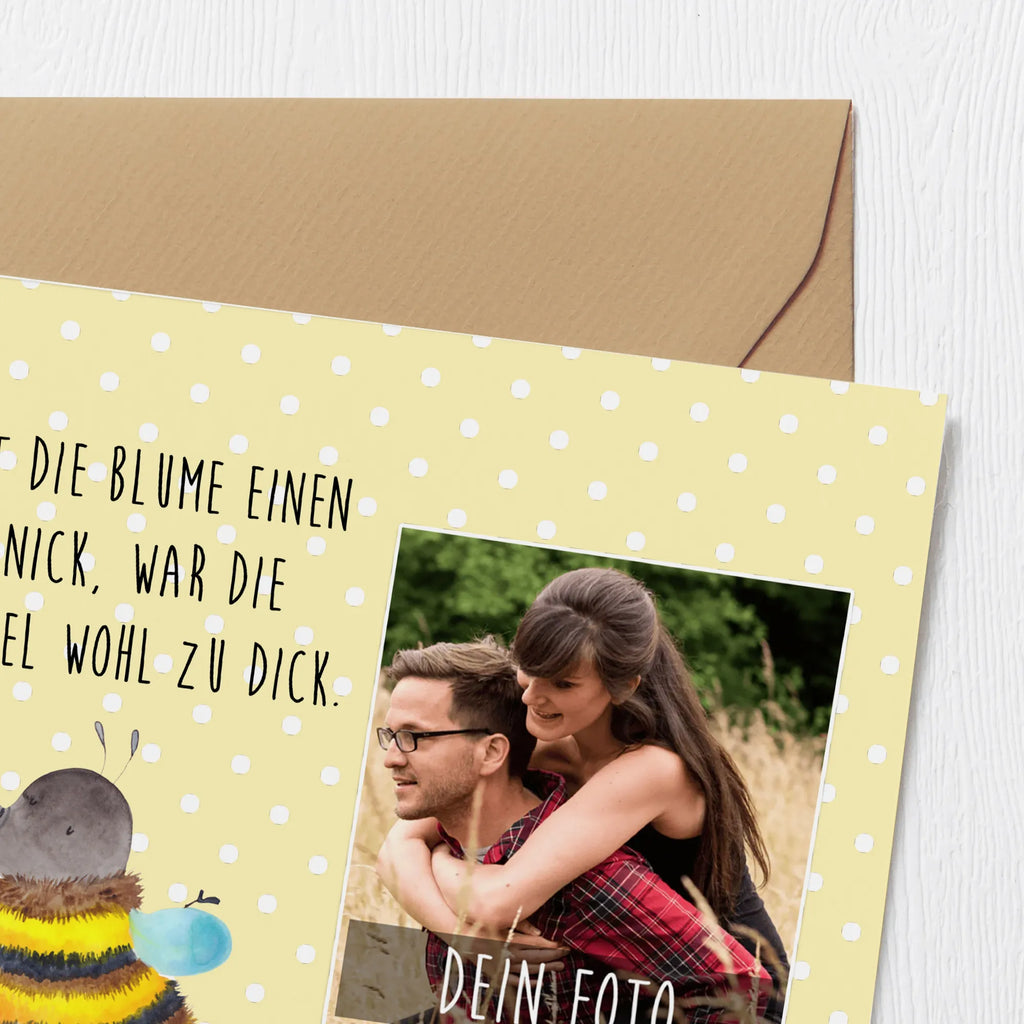 Personalized Photo Deluxe Card bumblebee fluffy Personalisierte Foto Grußkarte, Tiermotive, Gute Laune, lustige Sprüche, Tiere, Hummel, Flauschig, Biene, Blume, Natur