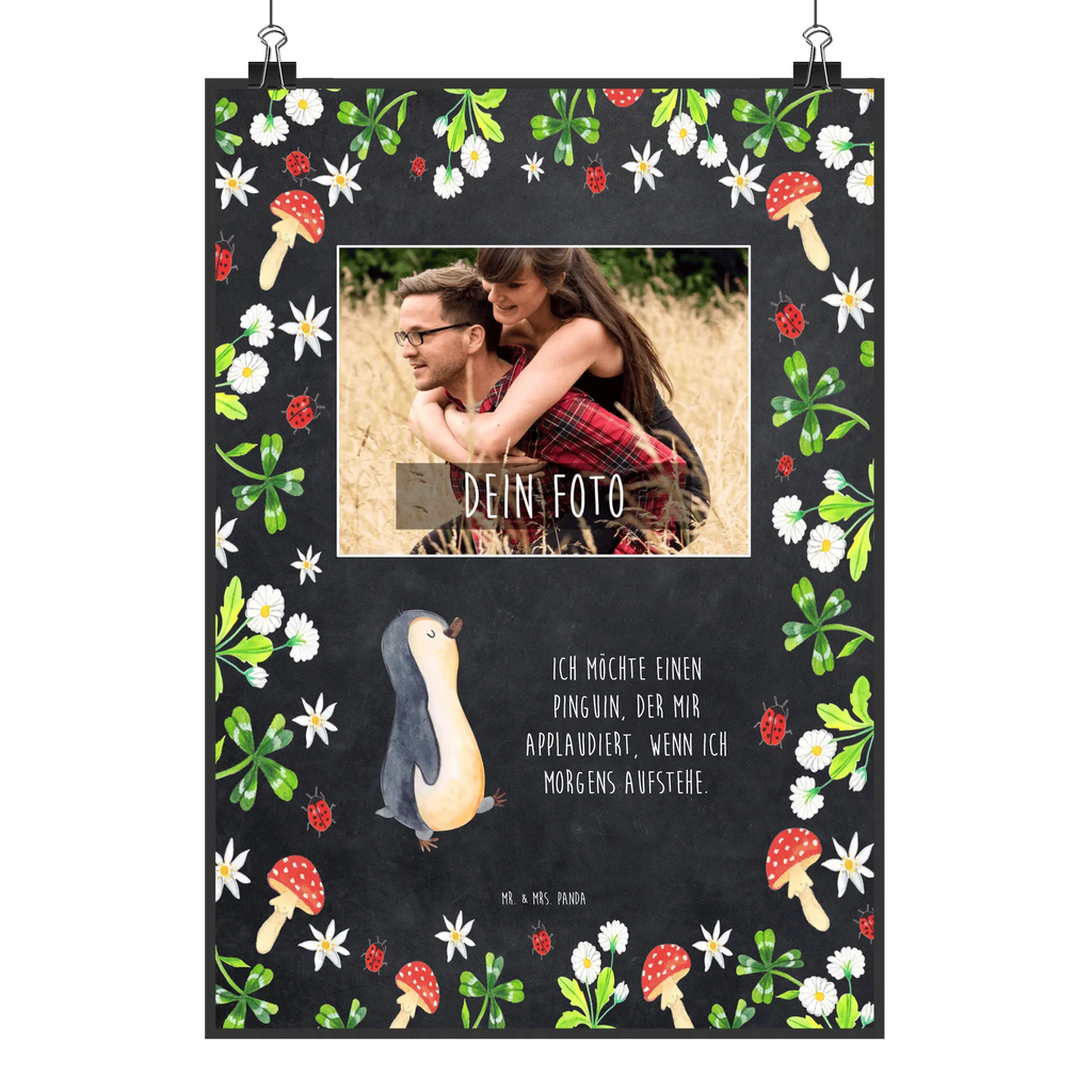 Personalisiertes Foto Poster Pinguin marschieren Personalisiertes Foto Poster, Pinguin, Familie, Schwester, Pinguine, Langschläfer, Frühaufsteher, Bruder