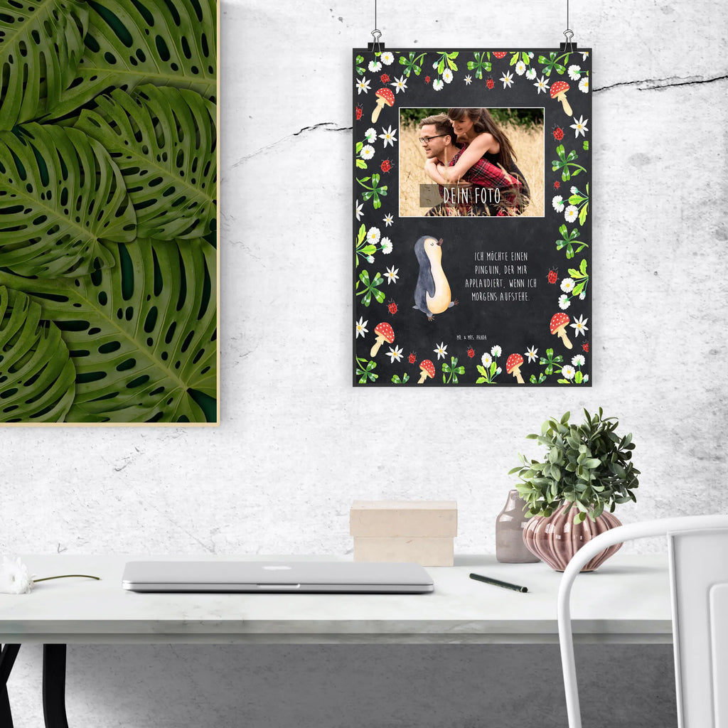 Personalisiertes Foto Poster Pinguin marschieren Personalisiertes Foto Poster, Pinguin, Familie, Schwester, Pinguine, Langschläfer, Frühaufsteher, Bruder