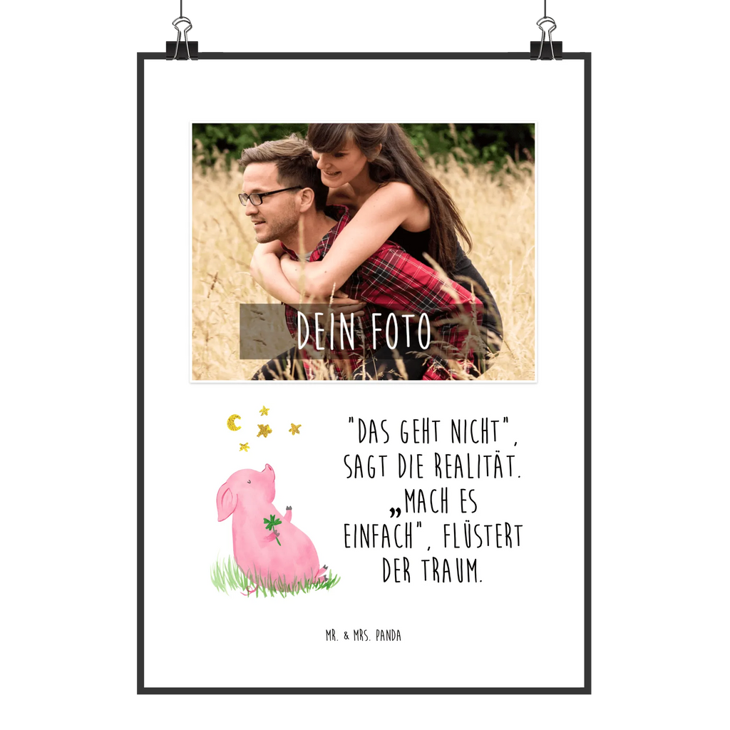 Personalisiertes Foto Poster Schwein Glück Personalisiertes Foto Poster, Tiermotive, Gute Laune, lustige Sprüche, Tiere, Schweinchen, Sterne, Träume, Schwein, Glücksbringer, Ziele, Sernchen, Glücksschwein. Glück, Motivation
