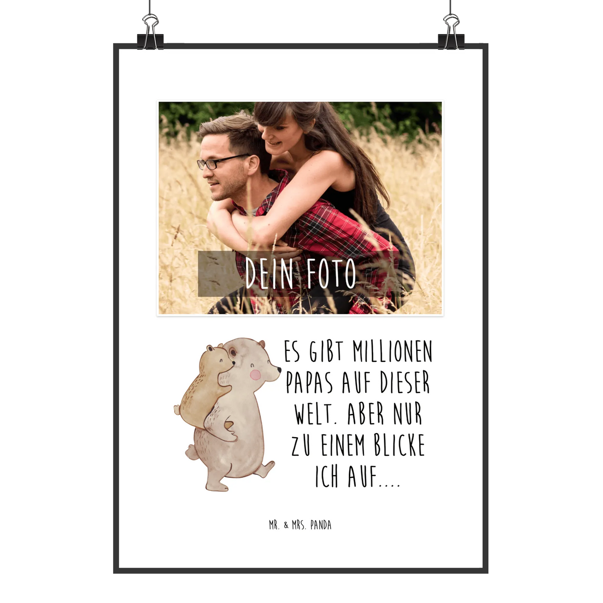 Personalized Photo Poster Papa Bear Mother's Day, Father's Day, uncle, birthday, present, father's day