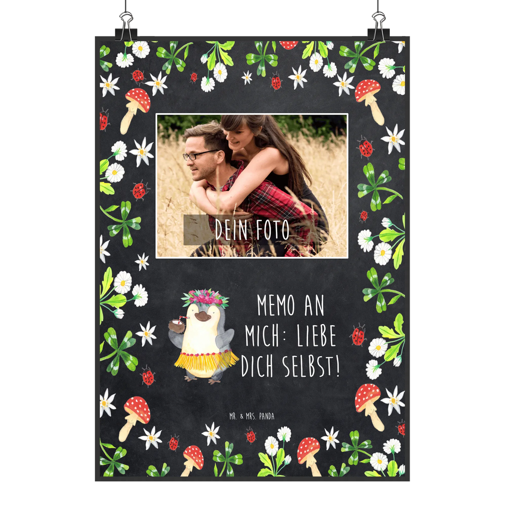 Personalized Photo Poster Penguin coconut Personalisiertes Foto Poster, Pinguin, Kokosnuss, Urlaub, Hawaii, Pinguine, Aloha