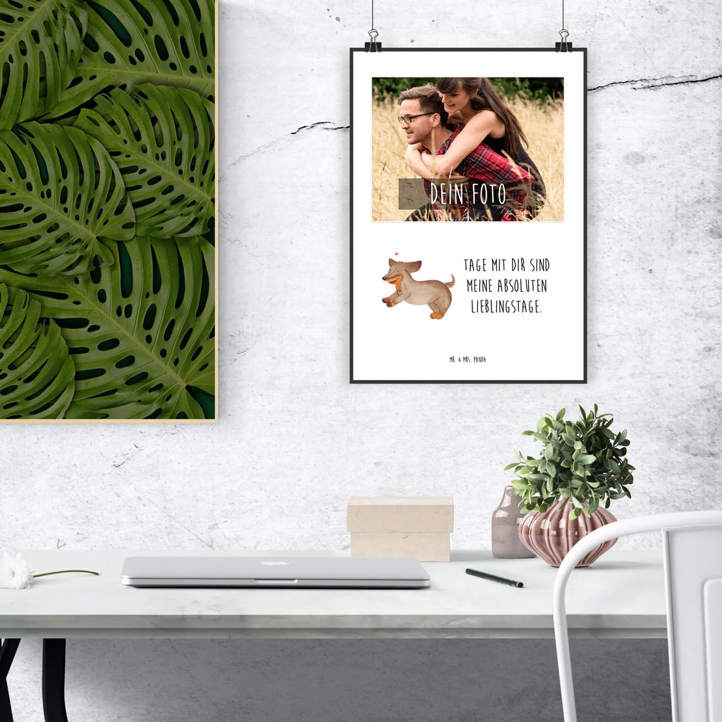 Personalized Photo Poster Dog dachshund Personalisiertes Foto Poster, Hund, Hundemotiv, Haustier, Hunderasse, Tierliebhaber, Hundebesitzer, Sprüche, Dachshund, Dackel, Hunde, happy dog