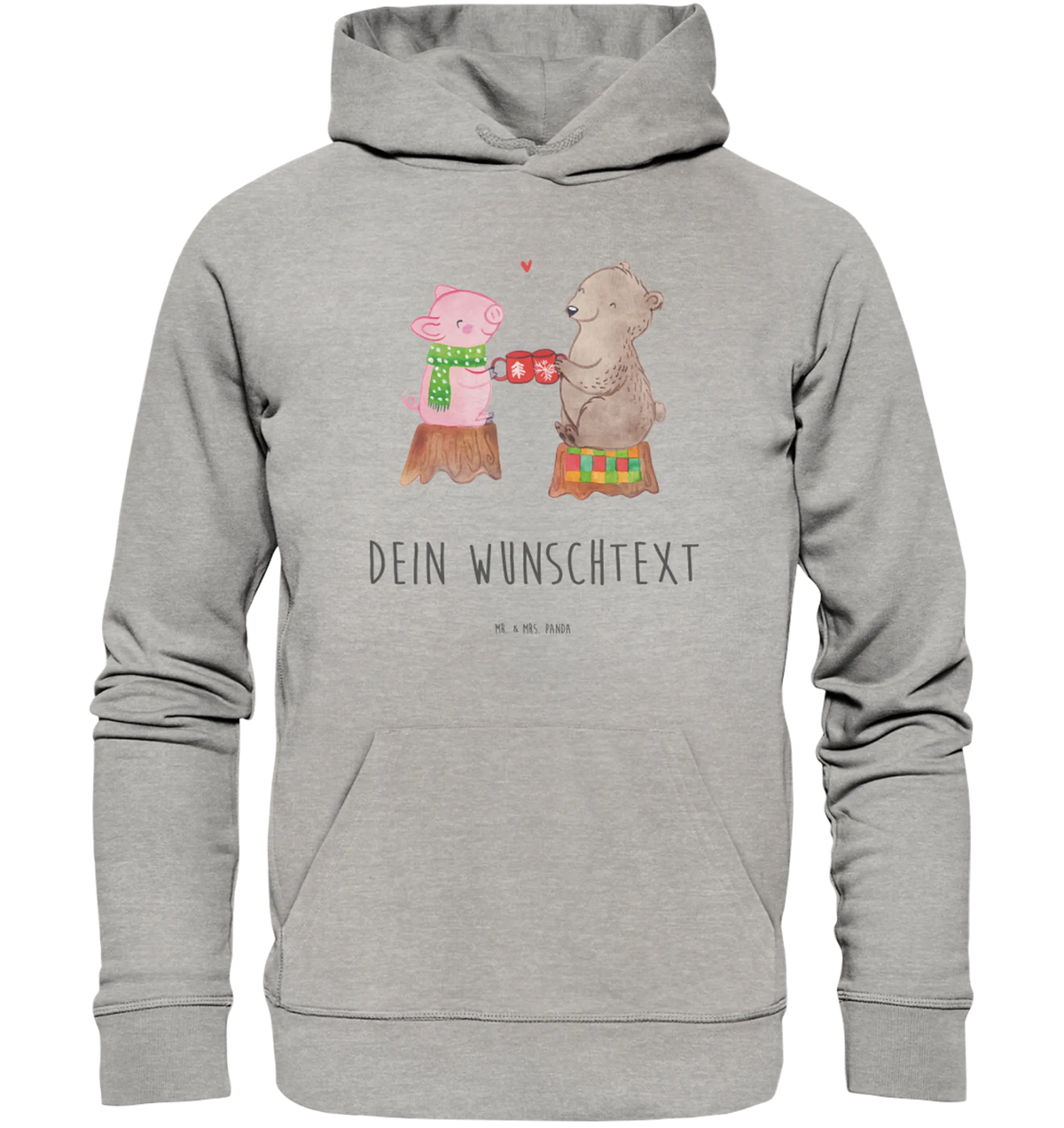 Personalized hoodie Glowing Pig Bash snow, Christmas time
