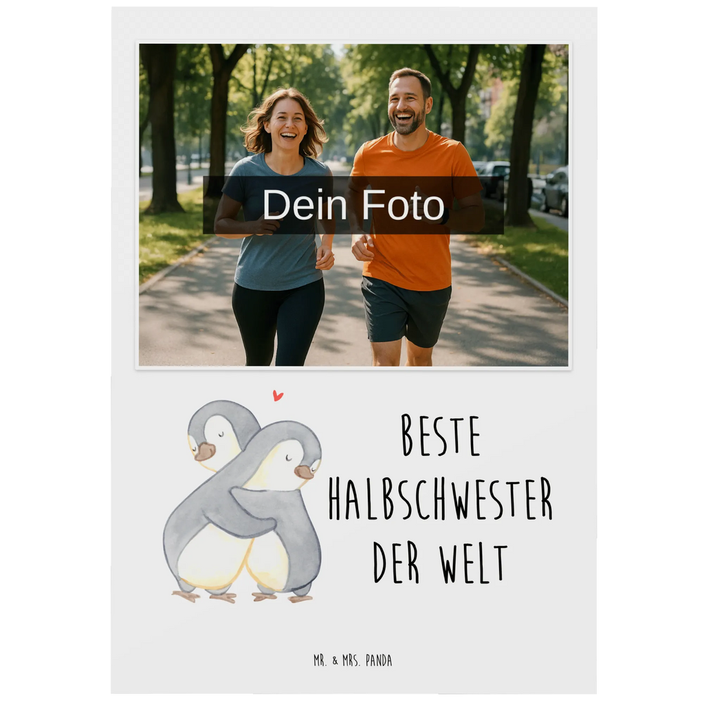 Personalized Photo Postcard penguin Best Half Sister in the World Personalisierte Foto Postkarte, für, Dankeschön, Geschenk, Schenken, Geburtstag, Geburtstagsgeschenk, Geschenkidee, Danke, Bedanken, Mitbringsel, Freude machen, Geschenktipp, Schwester, Tochter, Schwesterherz, Liebe, Stiefschwester, Stiefgeschwister, Kinder, Geschwister, Kleinigkeit, Beste, Halbschwester, Schwestern, Sister, Familie