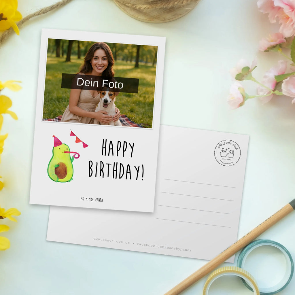 Personalized Photo Postcard avocado Birthday Personalisierte Foto Postkarte, Avocado, Veggie, Vegan, Gesund