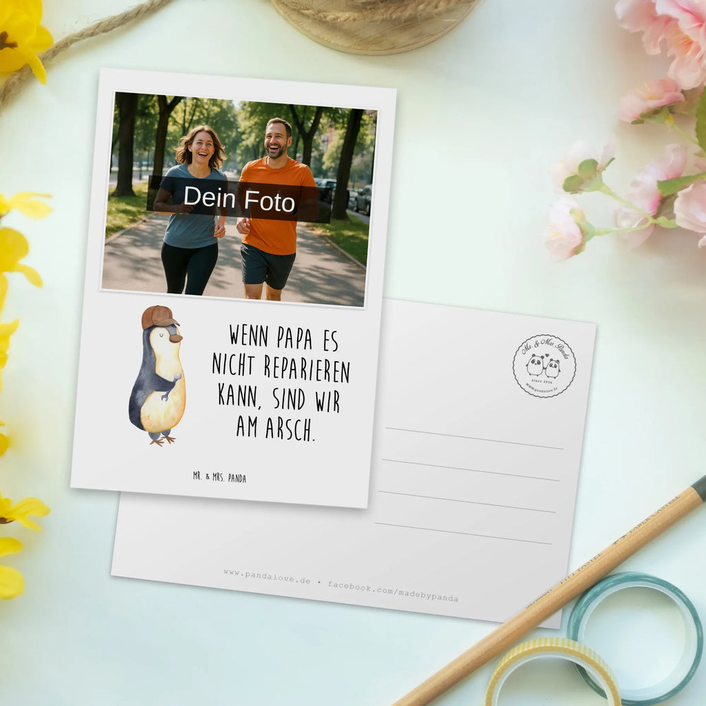 Personalisierte Foto Postkarte Wenn Papa es nicht reparieren kann, sind wir am Arsch Personalisierte Foto Postkarte, Familie, Vatertag, Muttertag, Bruder, Schwester, Mama, Papa, Oma, Opa, Vater, Bester Papa der Welt, Geschenk Papa