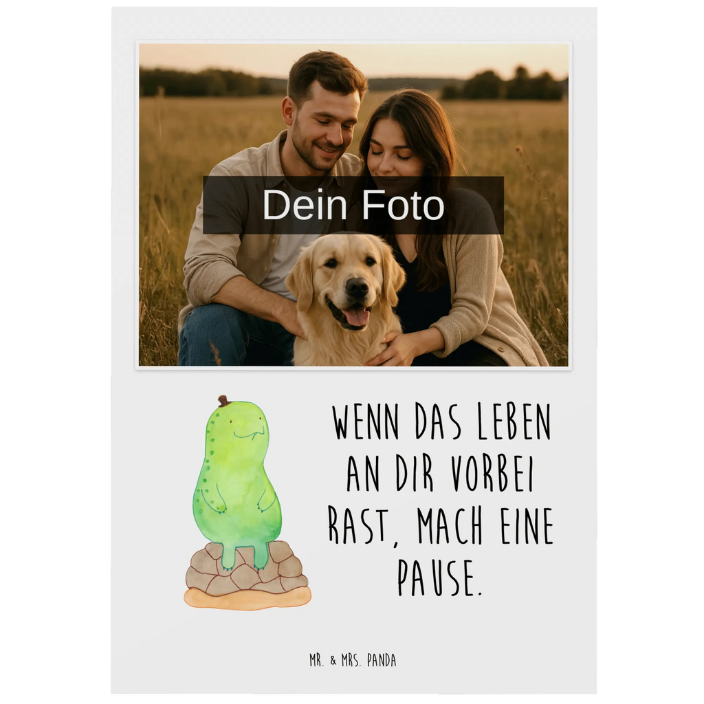Personalized Photo Postcard tortoise Break Personalisierte Foto Postkarte, Schildkröte, Achtsamkeit, Entschleunigen, achtsam