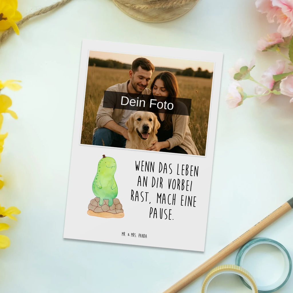 Personalized Photo Postcard tortoise Break Personalisierte Foto Postkarte, Schildkröte, Achtsamkeit, Entschleunigen, achtsam