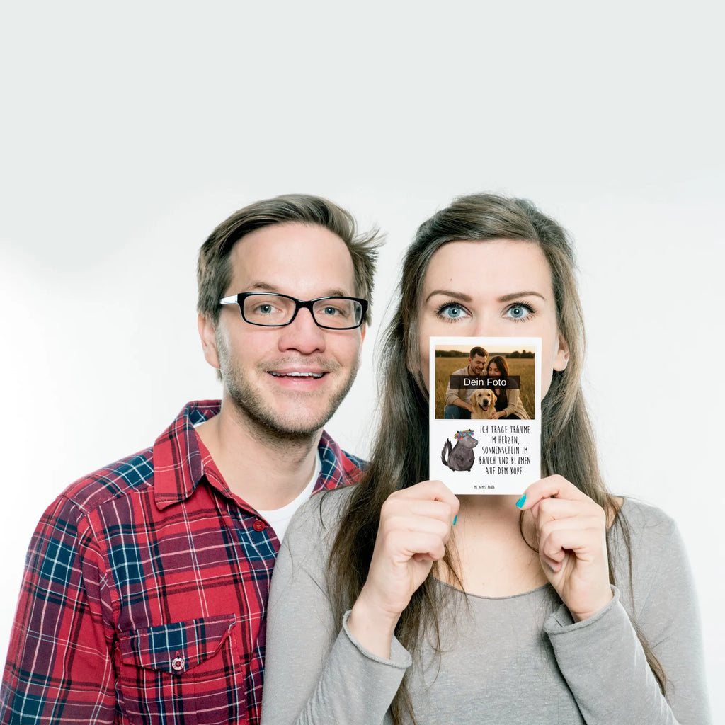 Personalized Photo Postcard skunk Girl Personalisierte Foto Postkarte, Stinktier, Skunk, Wildtier, Raubtier, Stinker, Stinki, Yoga, Namaste