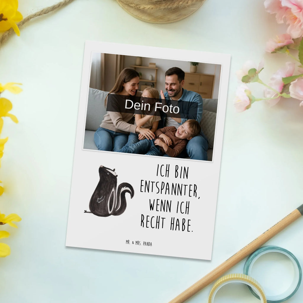 Personalized Photo Postcard skunk Sit Personalisierte Foto Postkarte, Stinktier, Skunk, Raubtier, Wildtier, Besserwisser, Recht, Stinker, Büro, Spruch, Stinki