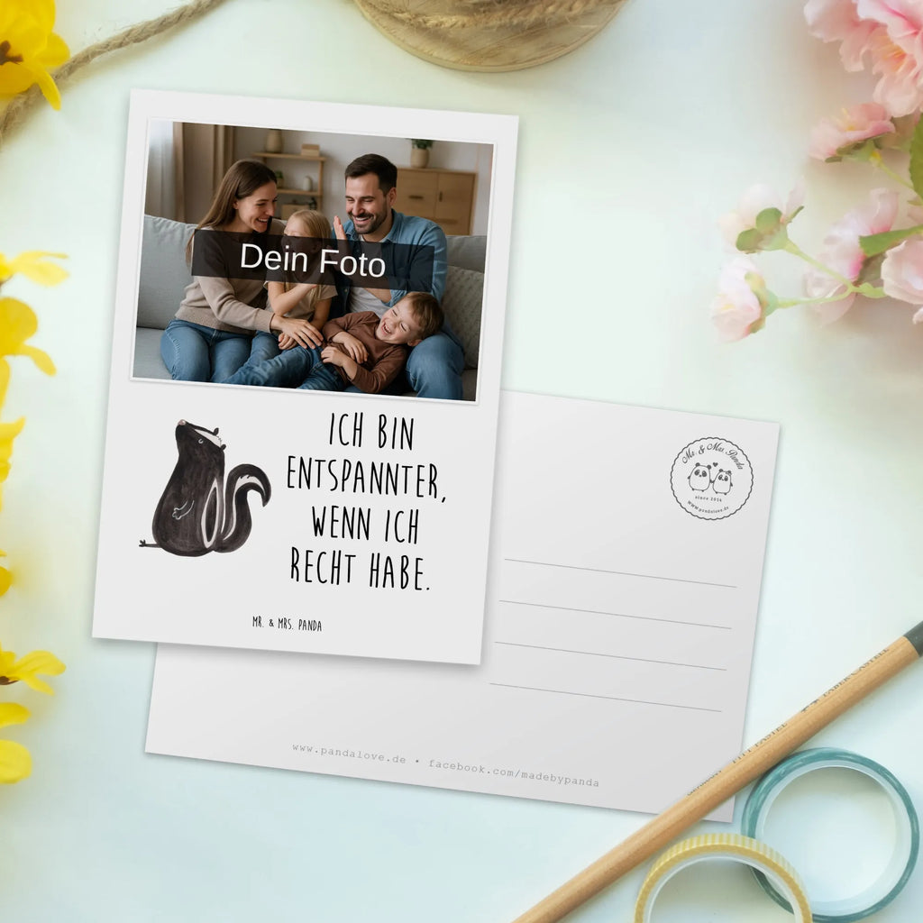Personalized Photo Postcard skunk Sit Personalisierte Foto Postkarte, Stinktier, Skunk, Raubtier, Wildtier, Besserwisser, Recht, Stinker, Büro, Spruch, Stinki
