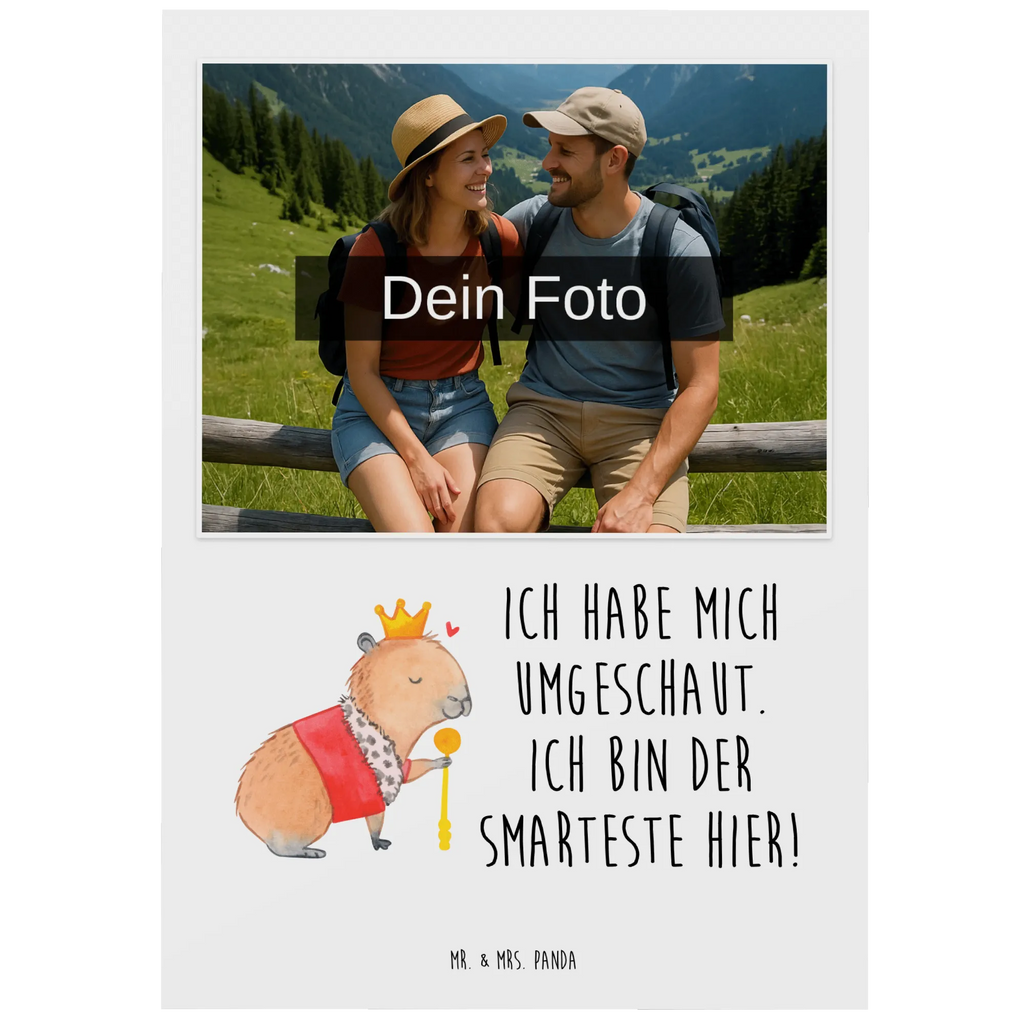 Personalisierte Foto Postkarte Capybara König Personalisierte Foto Postkarte, Tiermotive, Gute Laune, lustige Sprüche, Tiere, Capybara, König