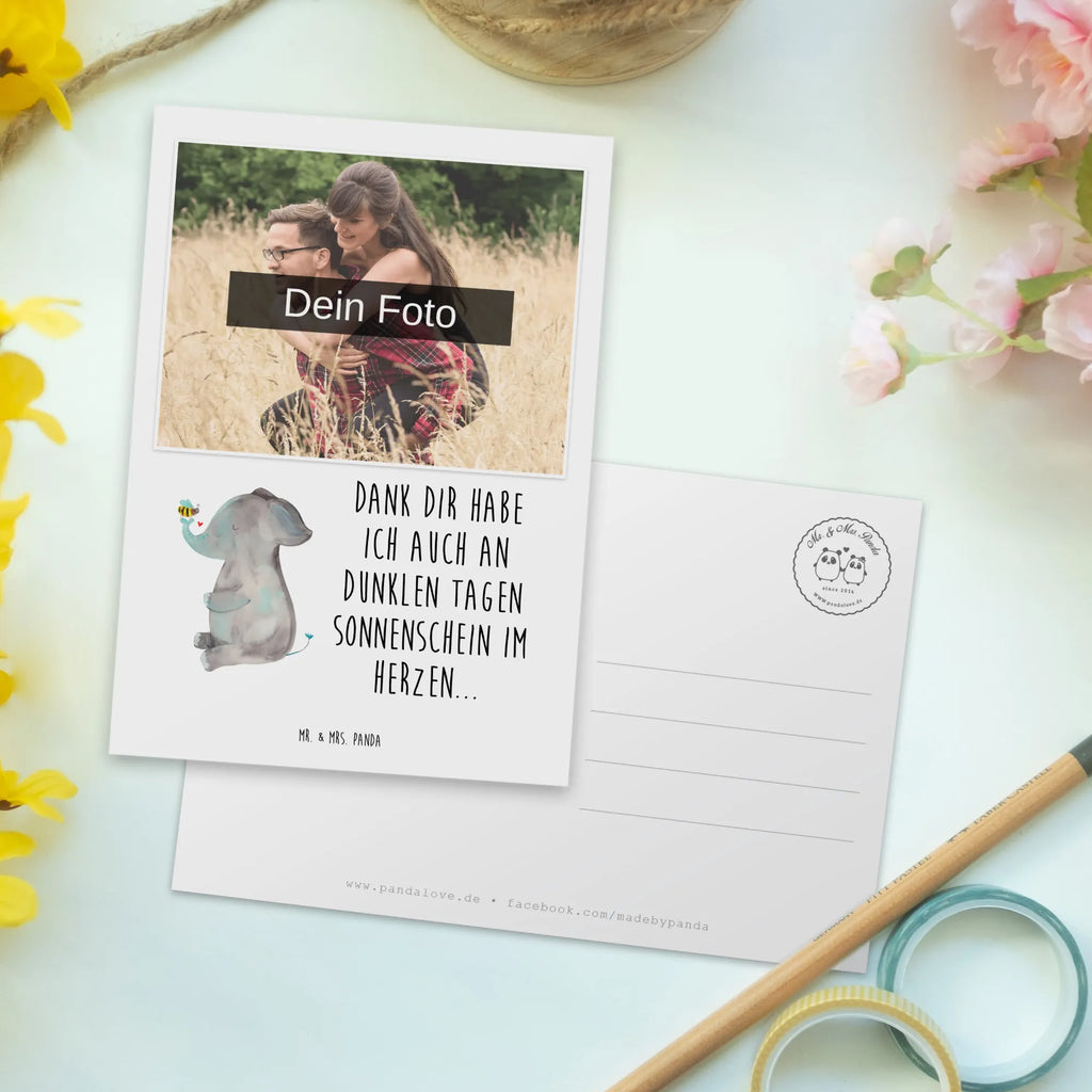 Personalized Photo Postcard elephant bee Personalisierte Foto Postkarte, Tiermotive, Gute Laune, lustige Sprüche, Tiere, Elefant, Biene, Liebe, Liebesbeweis, Jahrestag, Liebesgeschenk, Heiratsantrag, Hochzeitsgeschenk, Liebesspruch