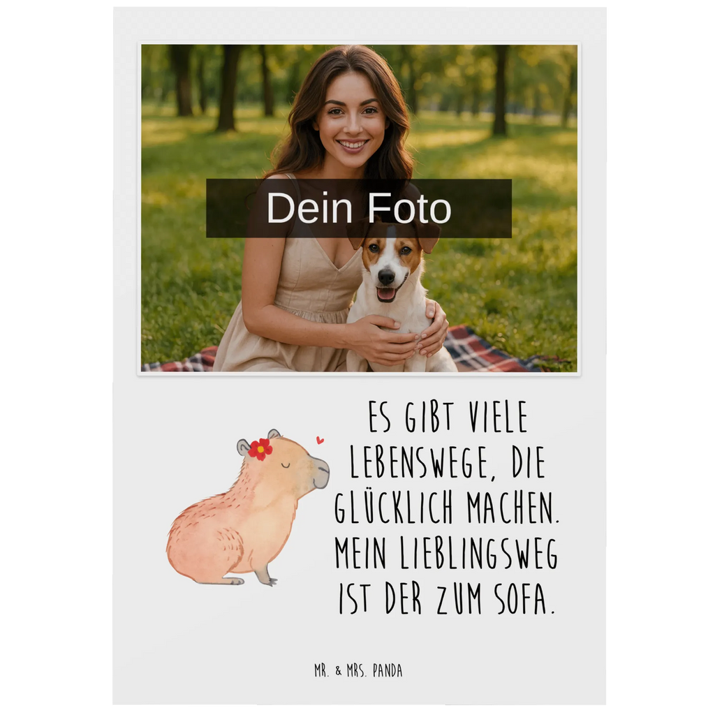 Personalized Photo Postcard Capybara flower Personalisierte Foto Postkarte, Tiermotive, Gute Laune, lustige Sprüche, Tiere, Capybara